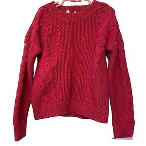 Gap kids Girl’s hot pink chunky cable knit thick fisherman sweater M 5-6 old